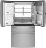 GE Profile 27.9 Cu. Ft. Smart Fingerprint Resistant 4-Door French-Door Refrigerator with Door In Door Model# PVD28BYNFS - Image 4