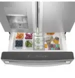 GE Profile 27.9 Cu. Ft. Smart Fingerprint Resistant 4-Door French-Door Refrigerator with Door In Door Model# PVD28BYNFS - Image 3